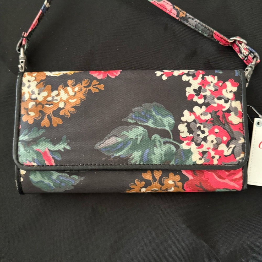 Cath Kidston Black with floral design -Bag - Crossbody, NWT
